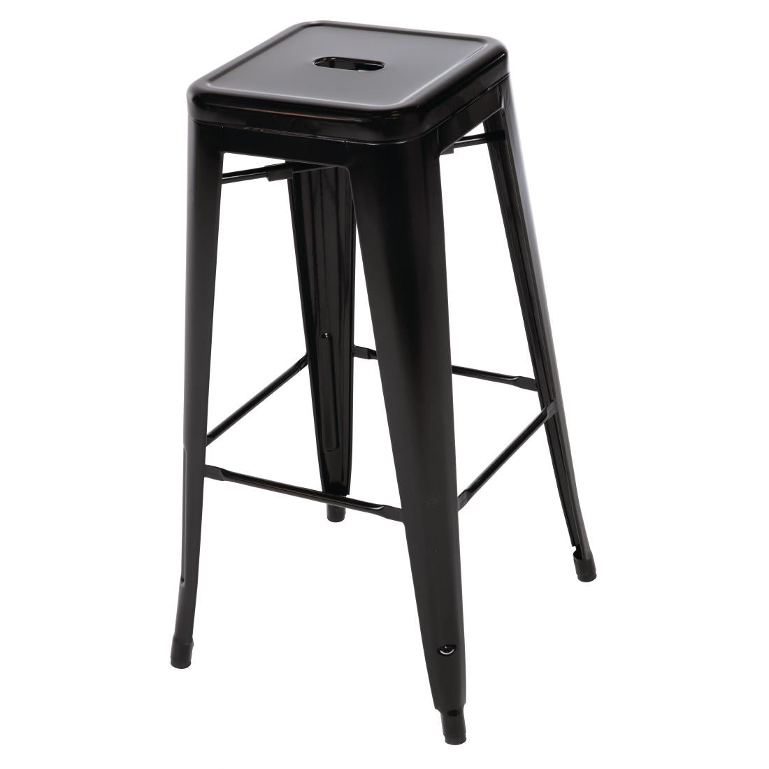 Tabourets hauts en acier galvanisé Bolero Bistro noirs (lot de 4) — DL881