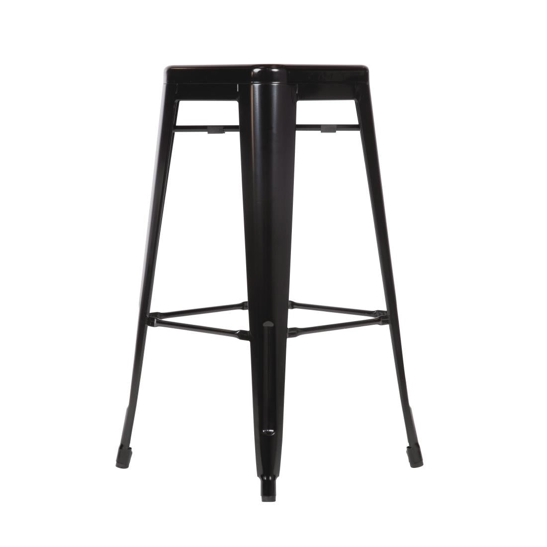 Tabourets hauts en acier galvanisé Bolero Bistro noirs (lot de 4) — DL881