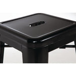 Tabourets hauts en acier galvanisé Bolero Bistro noirs (lot de 4) — DL881