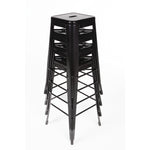 Tabourets hauts en acier galvanisé Bolero Bistro noirs (lot de 4) — DL881