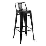 Tabourets hauts en acier noir avec dossier Bolero Bistro (lot de 4) — DL882