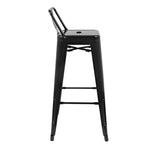 Tabourets hauts en acier noir avec dossier Bolero Bistro (lot de 4) — DL882
