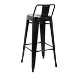 Tabourets hauts en acier noir avec dossier Bolero Bistro (lot de 4) — DL882