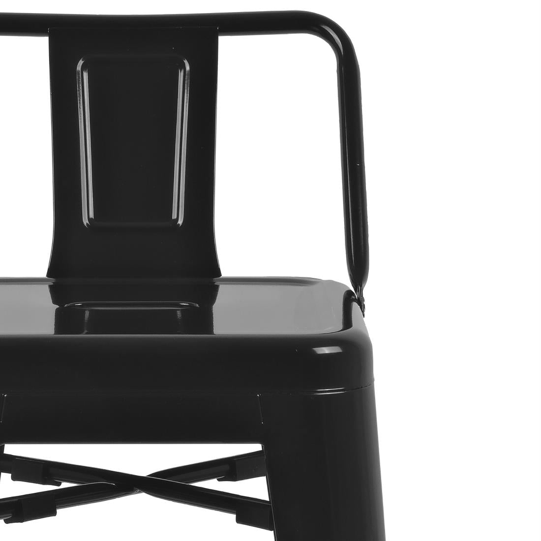 Tabourets hauts en acier noir avec dossier Bolero Bistro (lot de 4) — DL882