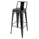 Tabourets hauts en acier noir avec dossier Bolero Bistro (lot de 4) — DL882