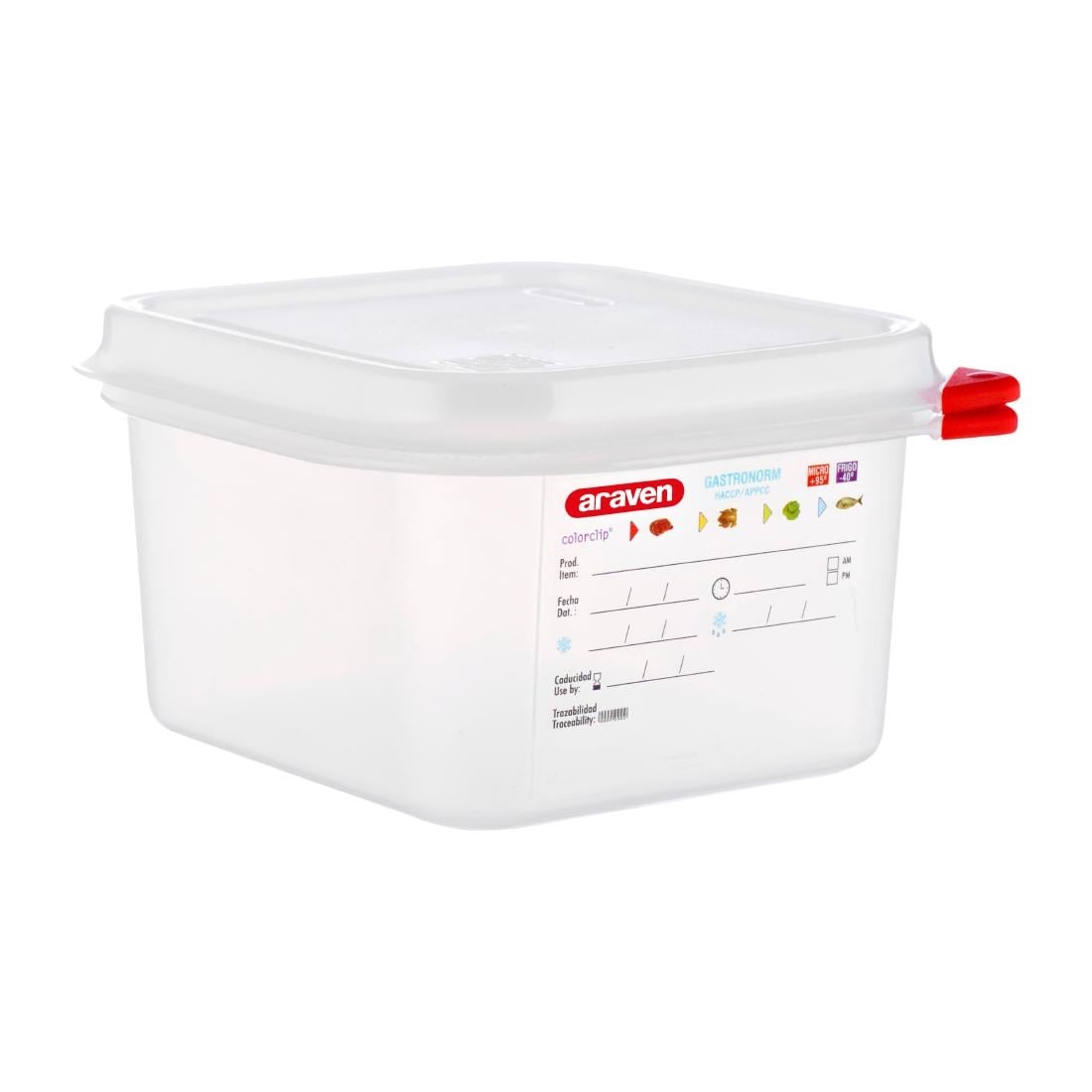 Boîtes alimentaires en polypropylène GN 1/6 Araven 1,7L (lot de 4) — DL980