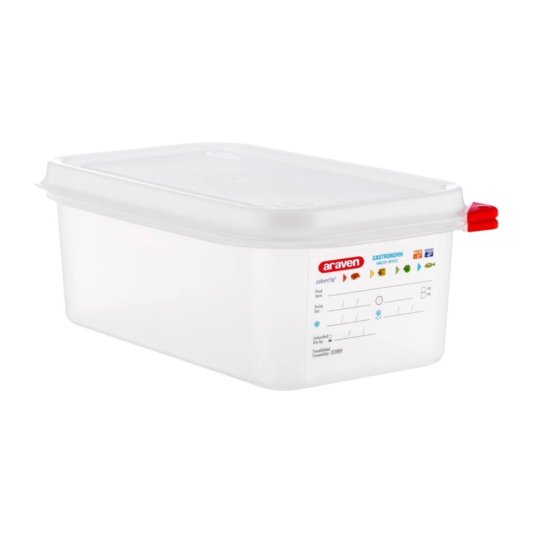 Boîtes alimentaires en polypropylène GN 1/4 Araven 2,8L (lot de 4) — DL981