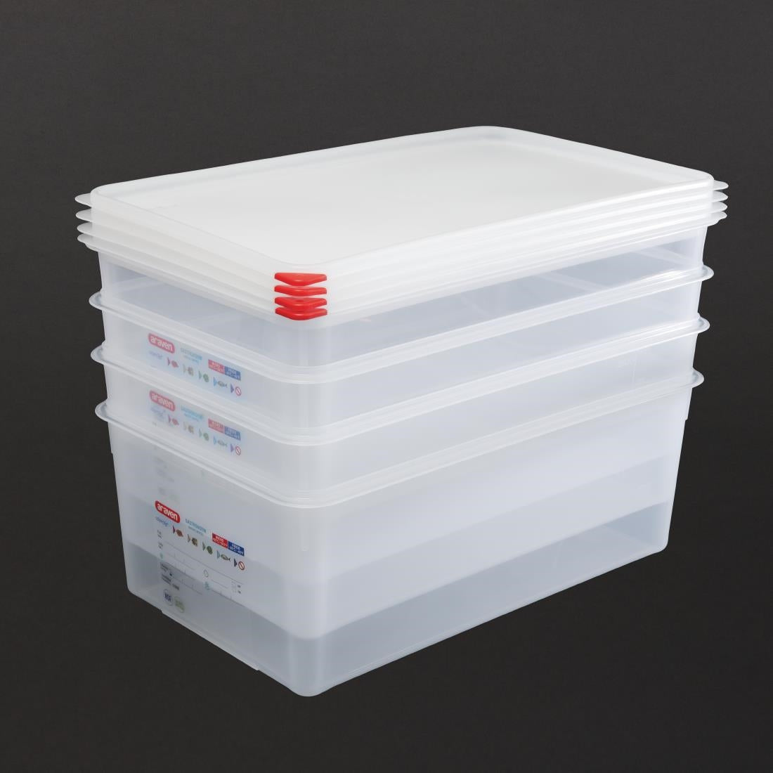Boîtes alimentaires en polypropylène Araven GN 1/1 27,5L (lot de 4) — DL984