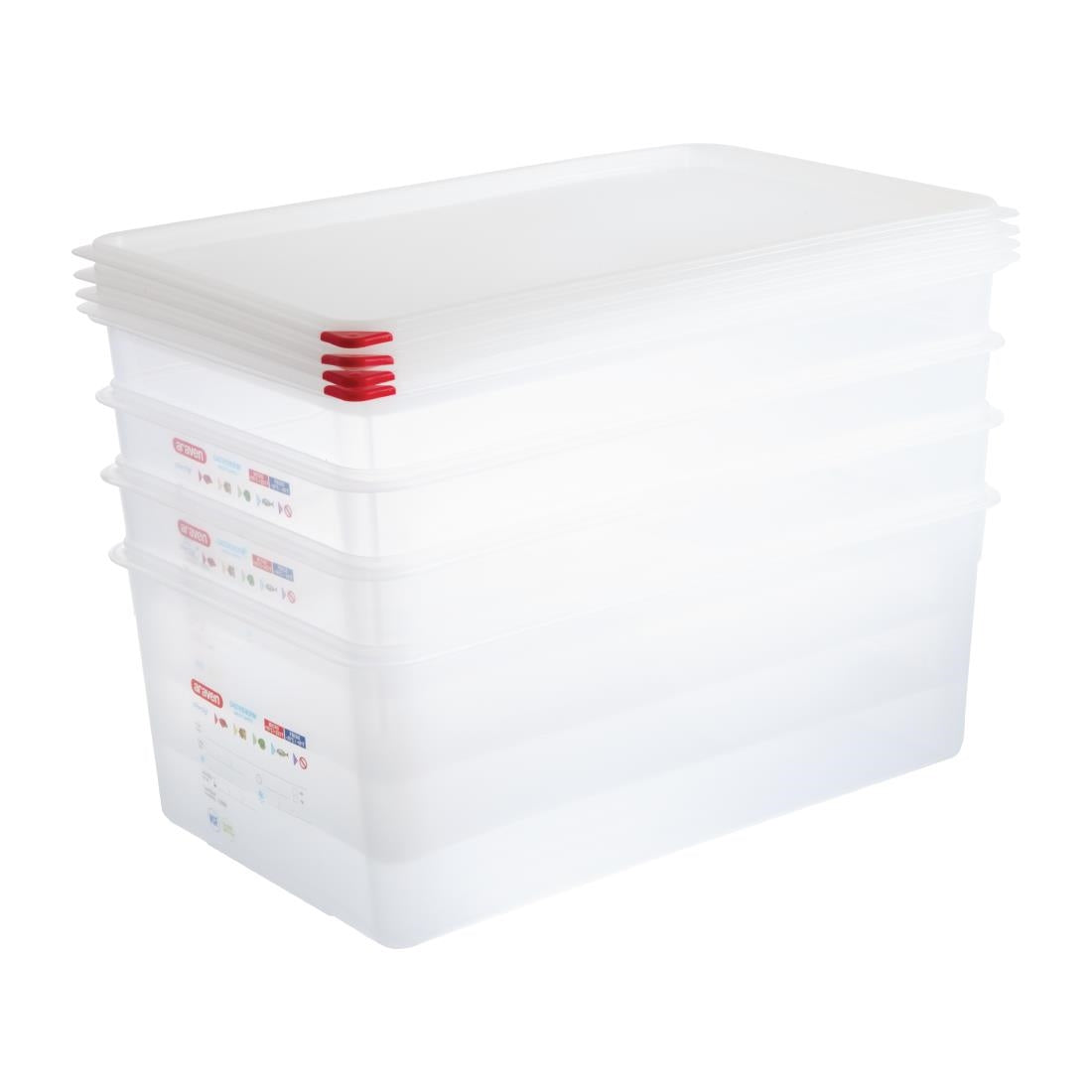 Boîtes alimentaires en polypropylène Araven GN 1/1 27,5L (lot de 4) — DL984
