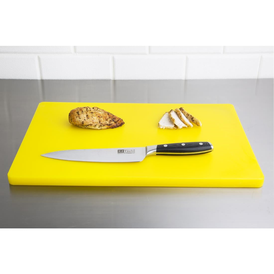 Planche à découper standard épaisse basse densité Hygiplas jaune — DM002