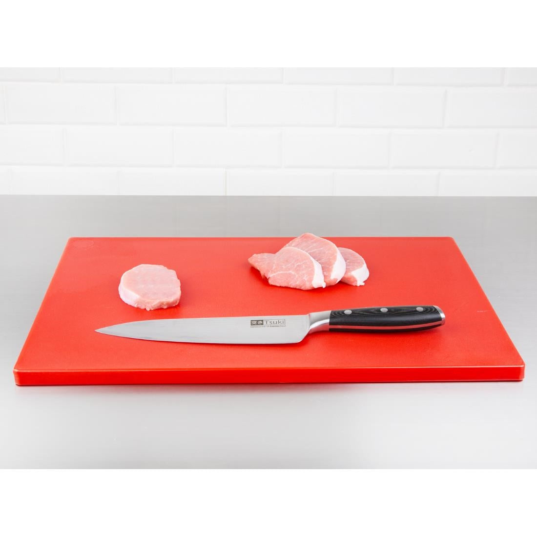 Planche à découper standard épaisse basse densité Hygiplas rouge — DM004