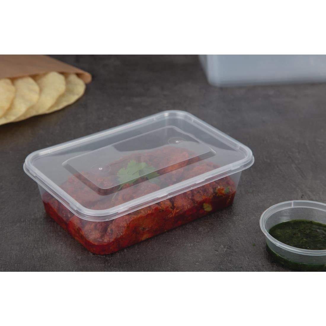 Boîtes moyennes en plastique micro-ondables avec couvercles Fiesta Recyclable 650ml (lot de 250) — DM182