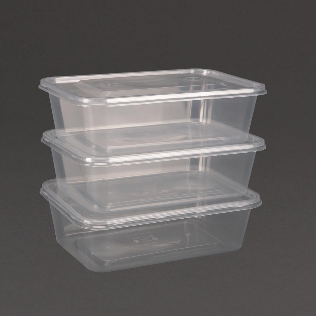Boîtes moyennes en plastique micro-ondables avec couvercles Fiesta Recyclable 650ml (lot de 250) — DM182