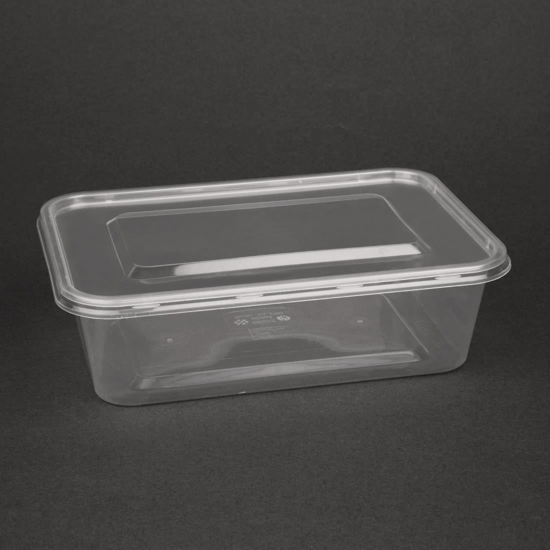 Boîtes moyennes en plastique micro-ondables avec couvercles Fiesta Recyclable 650ml (lot de 250) — DM182