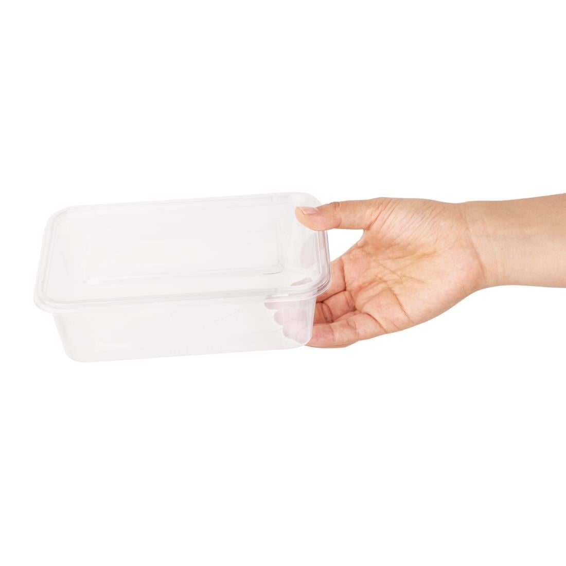 Boîtes moyennes en plastique micro-ondables avec couvercles Fiesta Recyclable 650ml (lot de 250) — DM182