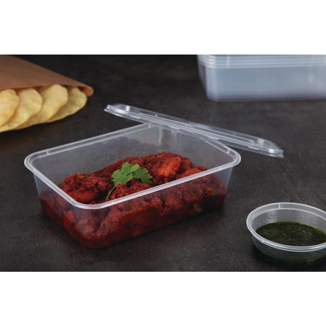 Boîtes moyennes en plastique micro-ondables avec couvercles Fiesta Recyclable 650ml (lot de 250) — DM182