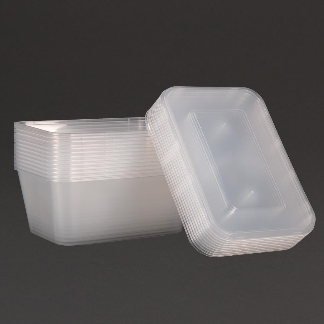 Grandes boîtes en plastique micro-ondables avec couvercles Fiesta 1 L (lot de 250) — DM183
