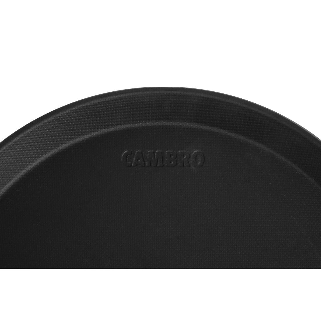 Plateau de service rond fibre de verre antidérapant Camtread Cambro noir 28 cm — DM780