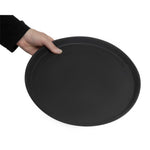 Plateau de service rond fibre de verre antidérapant Camtread Cambro noir 35,5 cm — DM781
