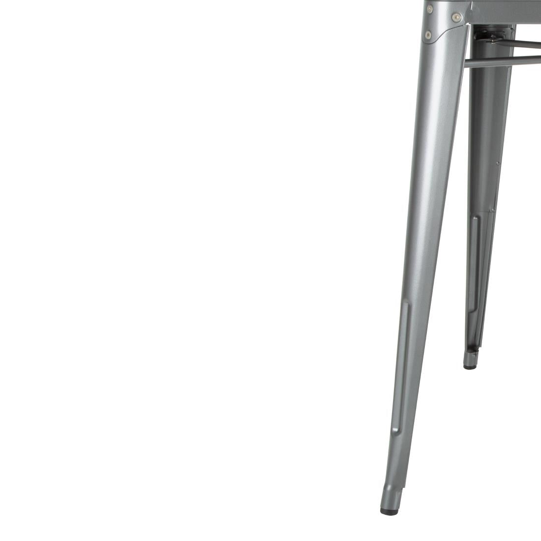 Table carrée en acier gris métallisé Bolero Bistro 668mm — DM904