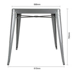 Table carrée en acier gris métallisé Bolero Bistro 668mm — DM904