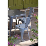Table carrée en acier gris métallisé Bolero Bistro 668mm — DM904