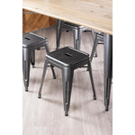 Tabourets bas Bolero Bistro en acier gris métal (lot de 4) — DM933