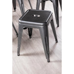 Tabourets bas Bolero Bistro en acier gris métal (lot de 4) — DM933