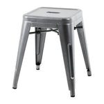 Tabourets bas Bolero Bistro en acier gris métal (lot de 4) — DM933