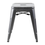 Tabourets bas Bolero Bistro en acier gris métal (lot de 4) — DM933