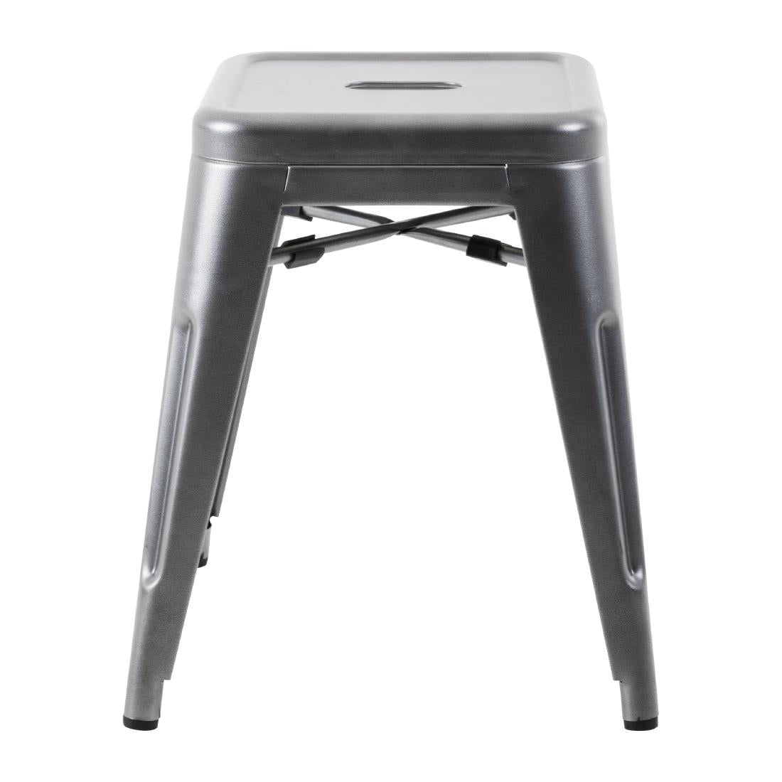 Tabourets bas Bolero Bistro en acier gris métal (lot de 4) — DM933