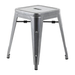Tabourets bas Bolero Bistro en acier gris métal (lot de 4) — DM933