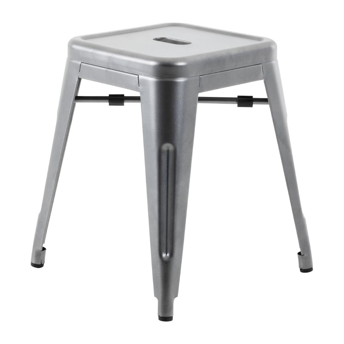 Tabourets bas Bolero Bistro en acier gris métal (lot de 4) — DM933