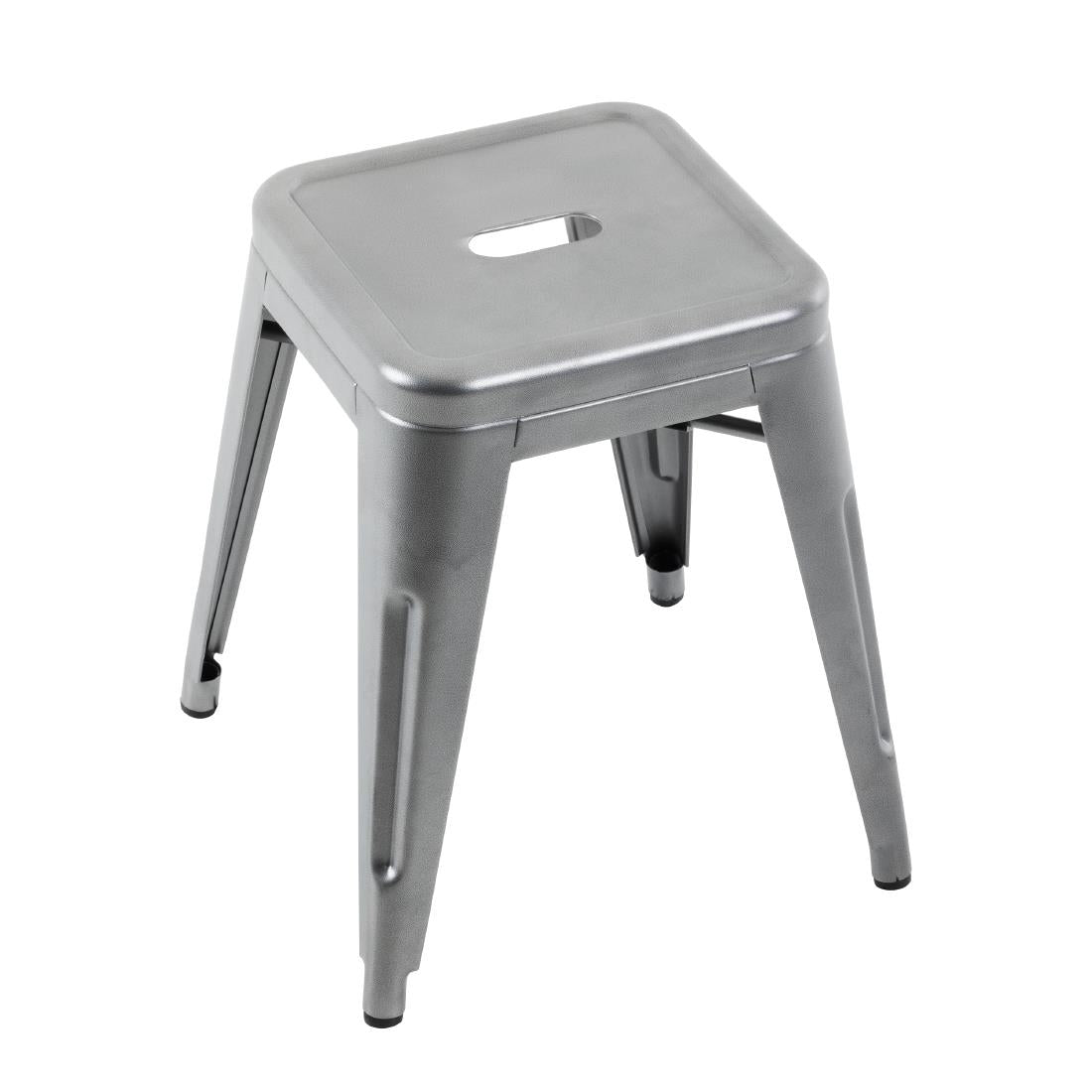 Tabourets bas Bolero Bistro en acier gris métal (lot de 4) — DM933