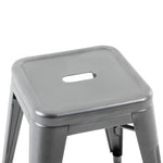 Tabourets bas Bolero Bistro en acier gris métal (lot de 4) — DM933