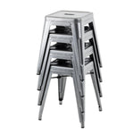 Tabourets bas Bolero Bistro en acier gris métal (lot de 4) — DM933