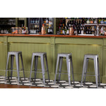 Tabourets hauts en acier galvanisé Bolero Bistro gris métalisé (lot de 4) — DM934