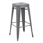 Tabourets hauts en acier galvanisé Bolero Bistro gris métalisé (lot de 4) — DM934