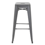 Tabourets hauts en acier galvanisé Bolero Bistro gris métalisé (lot de 4) — DM934
