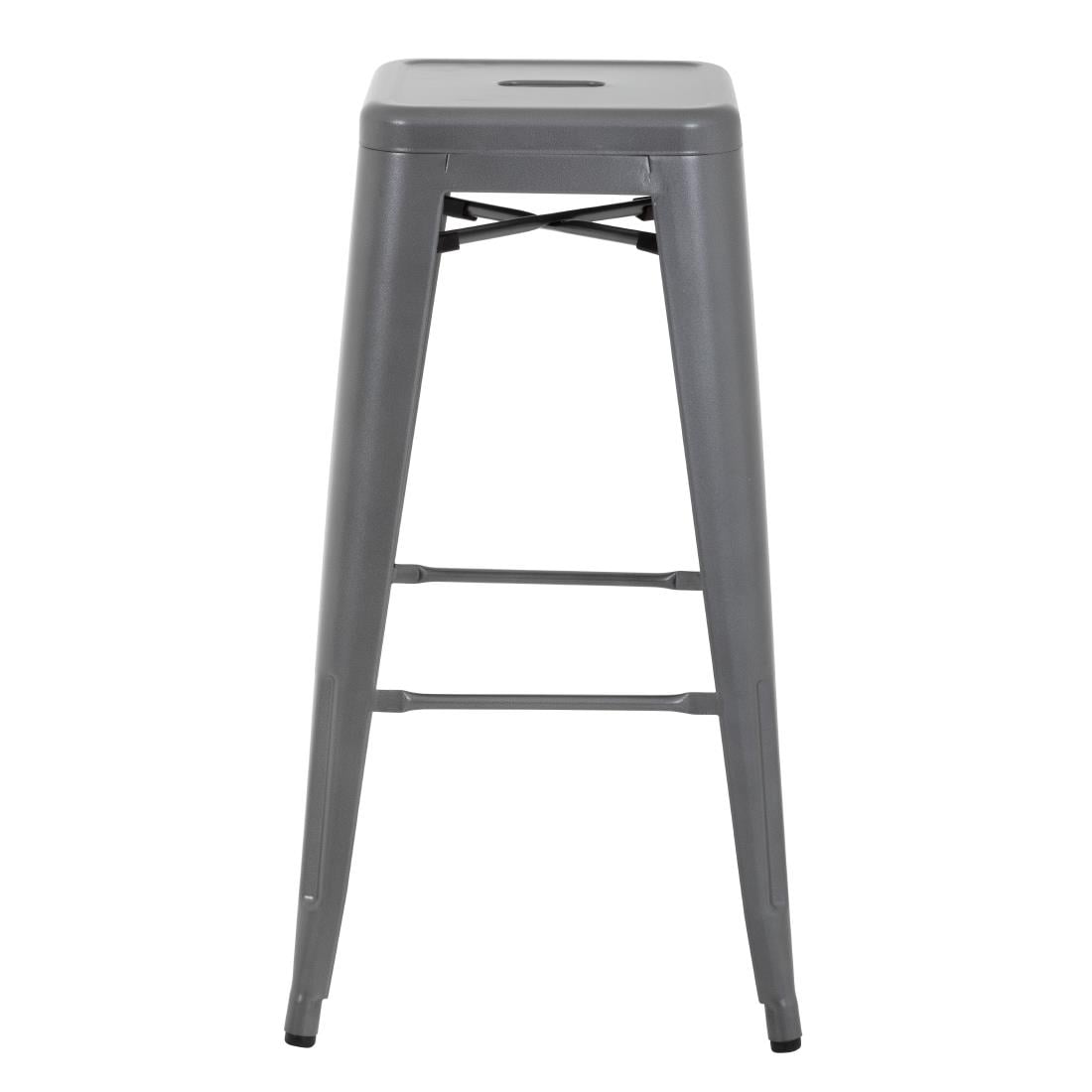 Tabourets hauts en acier galvanisé Bolero Bistro gris métalisé (lot de 4) — DM934