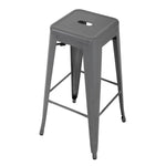 Tabourets hauts en acier galvanisé Bolero Bistro gris métalisé (lot de 4) — DM934