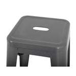 Tabourets hauts en acier galvanisé Bolero Bistro gris métalisé (lot de 4) — DM934