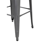 Tabourets hauts en acier galvanisé Bolero Bistro gris métalisé (lot de 4) — DM934