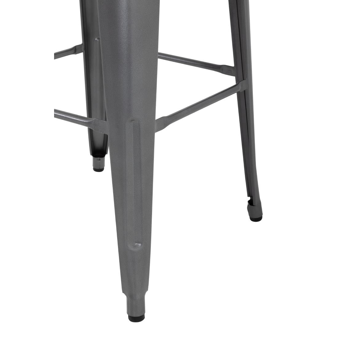 Tabourets hauts en acier galvanisé Bolero Bistro gris métalisé (lot de 4) — DM934