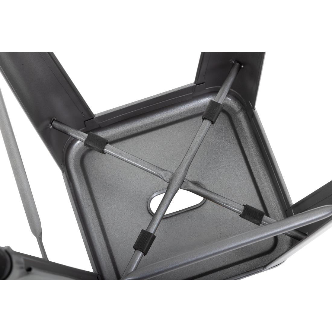 Tabourets hauts en acier galvanisé Bolero Bistro gris métalisé (lot de 4) — DM934