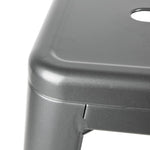Tabourets hauts en acier gris métal avec dossier Bolero Bistro (lot de 4) — DM935