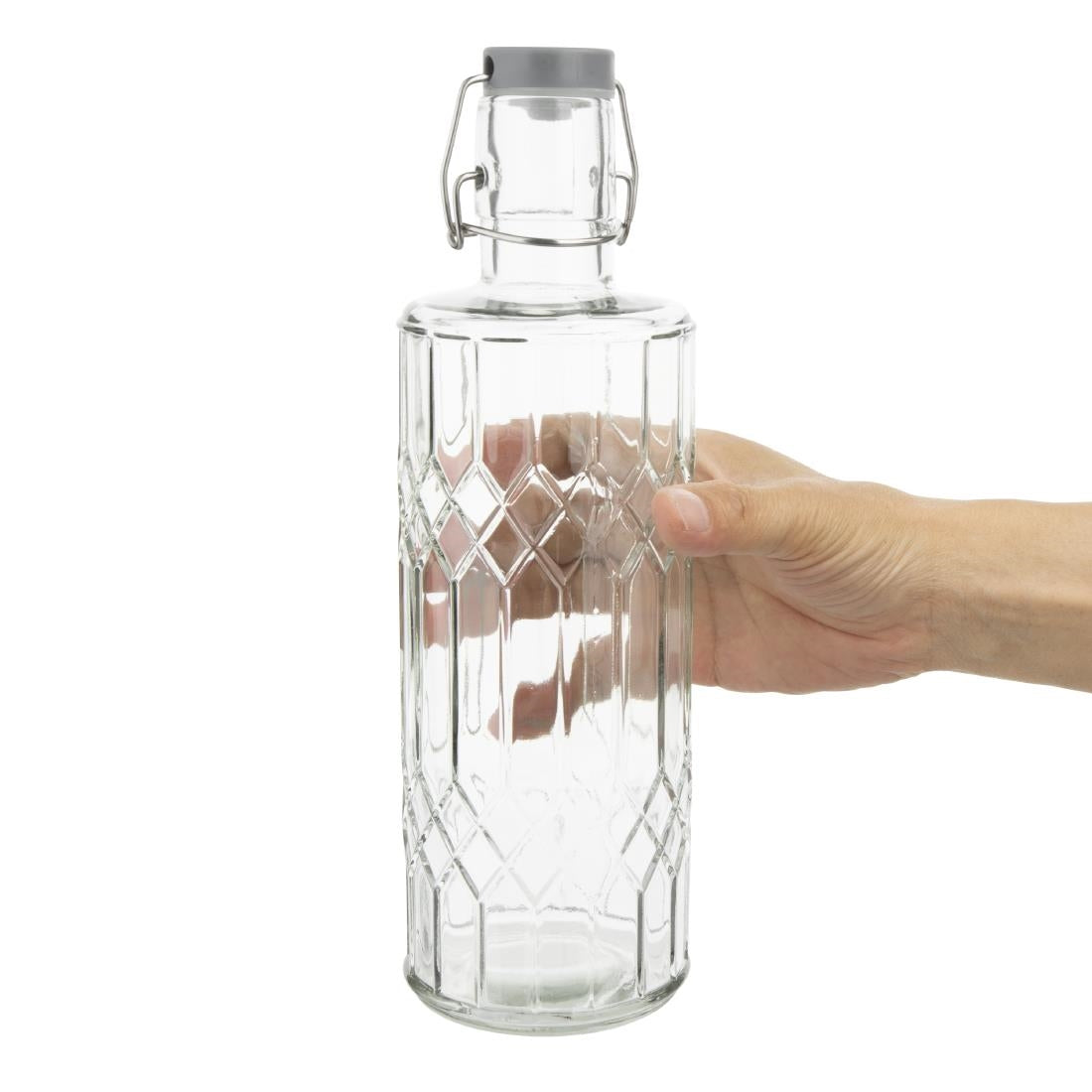 Bouteilles d'eau en verre avec bouchon Olympia Geo 1L (lot de 6) — DN816