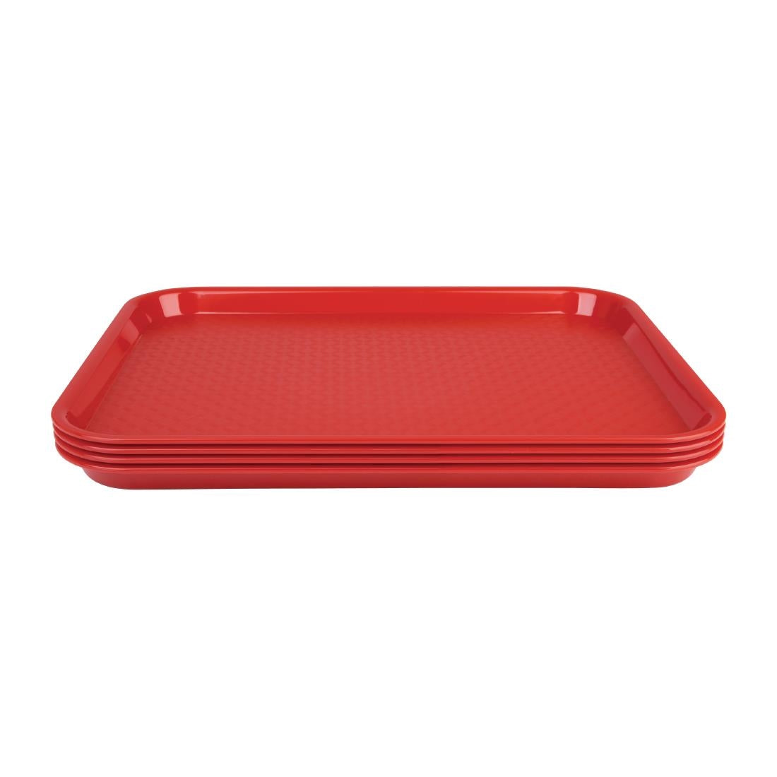 Plateau fast food en plastique Olympia Kristallon rouge 275x353mm — DP213