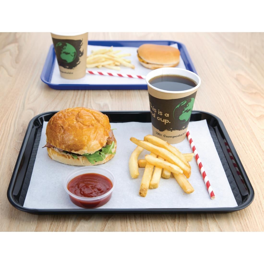 Plateau fast food en plastique Olympia Kristallon noir 275x353mm — DP216