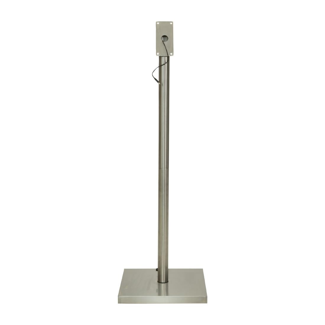 Porte-menu à LED blanches en teck Securit 4xA4 avec poteau et socle — DP529